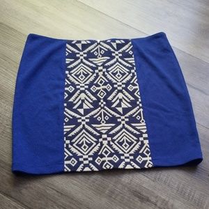 Aztec skirt royal blue small